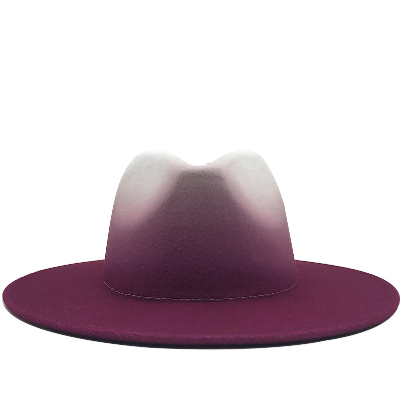 Fashion Woolen Gradient Color Felt Hat display picture 2