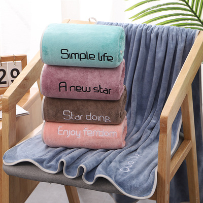 Net Red Youth camp Bath towel 400g Microfiber thickening water uptake Bath towel customized LOGO Wholesale gift Bath towel