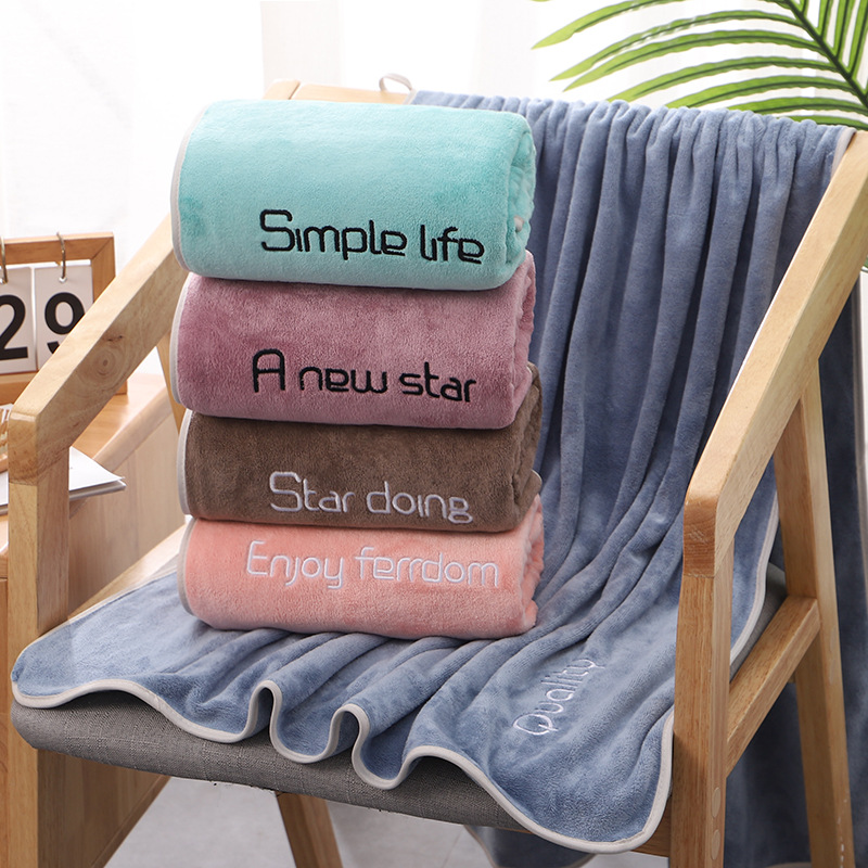 Net Red Youth camp Bath towel 400g Microfiber thickening water uptake Bath towel customized LOGO Wholesale gift Bath towel
