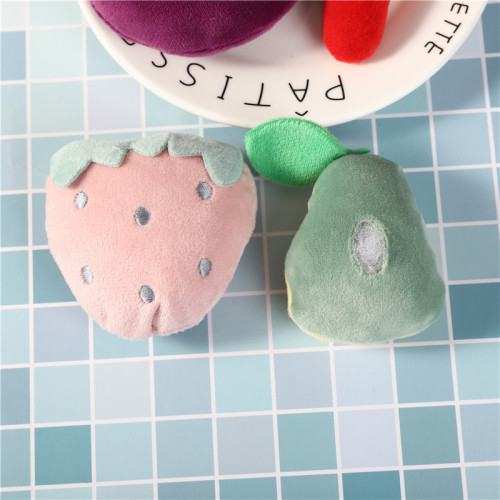 Fruit Series Flocked Cotton Cartoon Plush Brooch Cute Fashion Accessory DIY Bag Hook Stereo Decor Flower