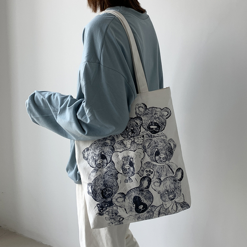 Nueva bolsa de lona de las mujeres de hombro coreano harajuku ulzzang japonés estudiante de viaje bolsa de lona de una sola pieza de entrega