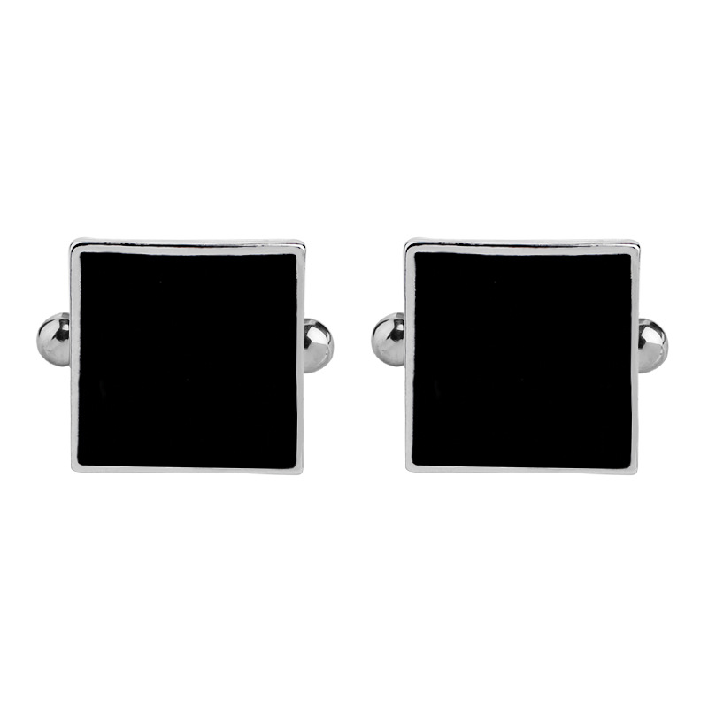 New Simple Geometric Wild Square Alloy Drip Cufflinks display picture 7