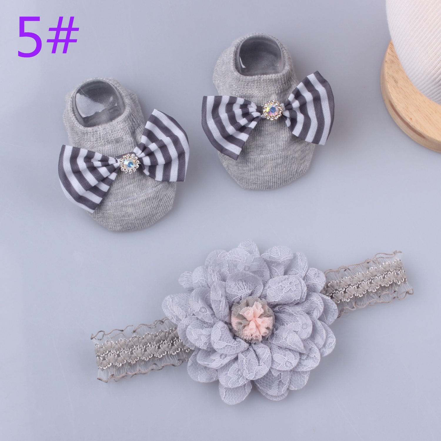 Cross-Border Baby Hair Band Hairpin Socks Set Baby Headband Room Socks Baby Headband Children's Hair Accessories Wholesale