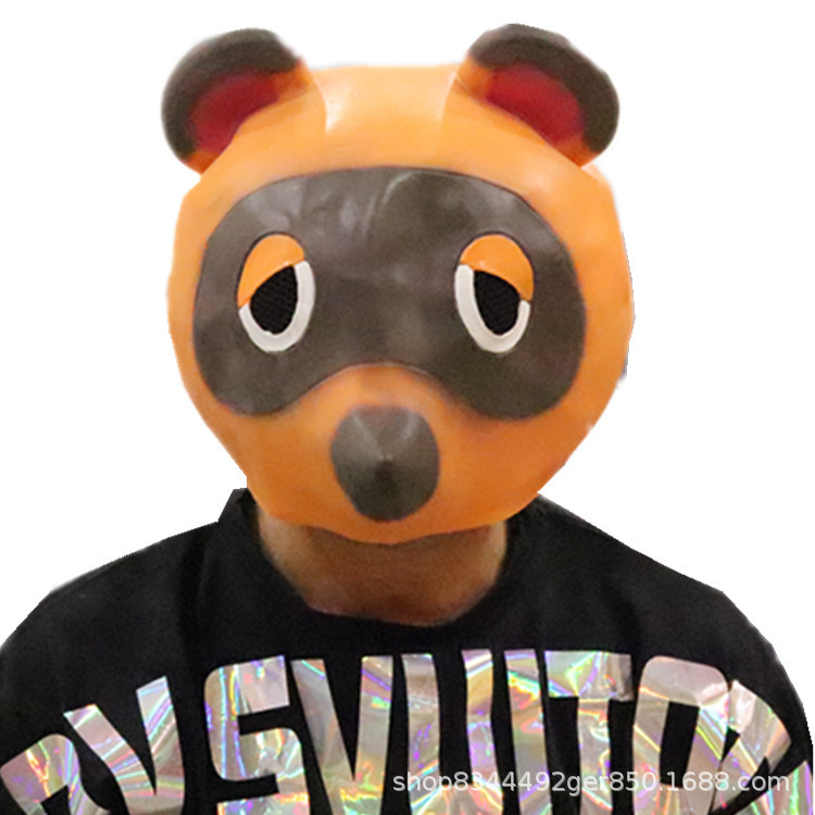 Animal bosque máscara Tom Nook mapache máscara sombrero Halloween Cosplay anime juego periférico