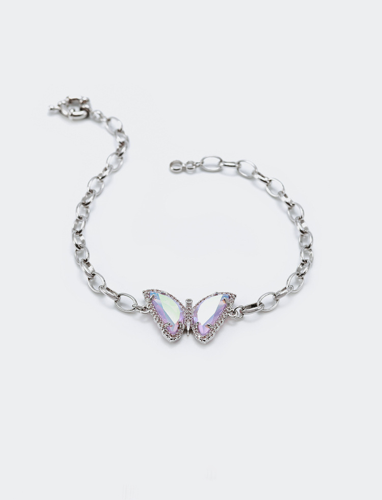 Pulsera De Circón Mariposa Chapada En Oro De Moda display picture 10