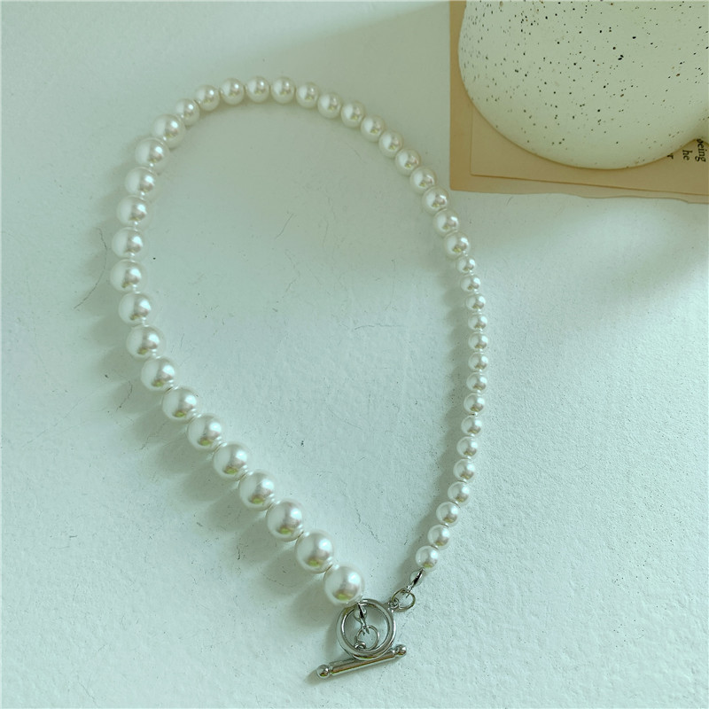 simple necklace elegant buckle gradient size highlight pearl clavicle chain choker wholesale nihaojewelrypicture6