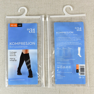 Dongguan shenzhen color printing portable socks plastic packaging bag ziplock bag with hook clothes underwear zipper bag