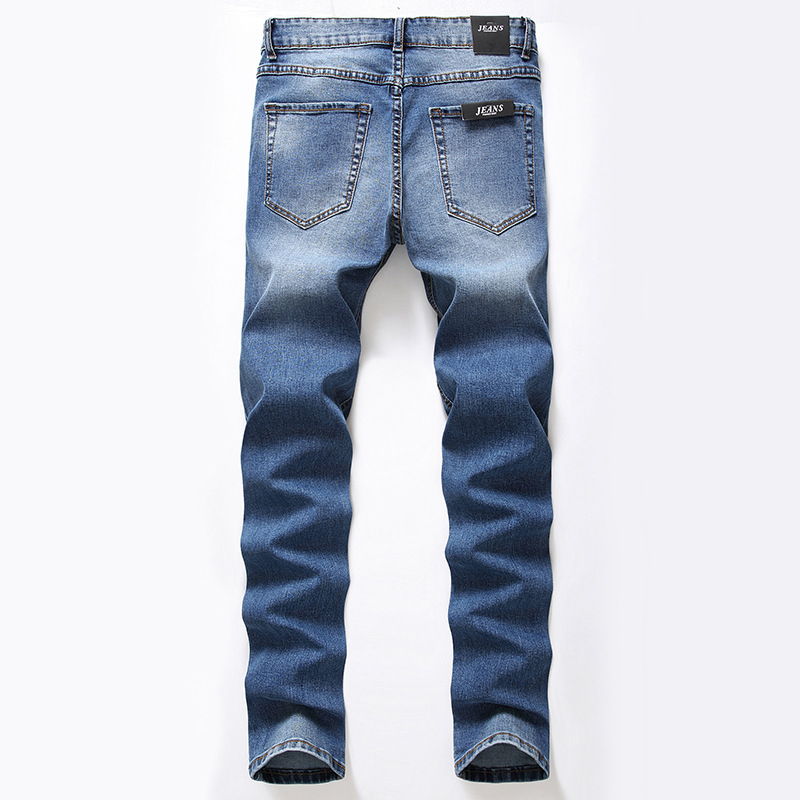 Jeans pour hommes, nouveaux pantalons en denim à jambe droite élastique, tendance et décontractés_voghion.com