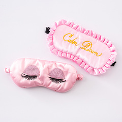 Factory wholesale: faux silk embroidered set, sexy eye mask made from mulberry-silk-like material, providing complete blackout for a restful sleep.
