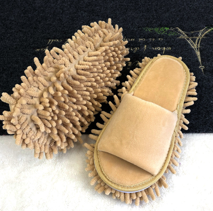 Manufacturer mop velvet, open-toed lazy floor mopping slippers, convenient and soft home mopping shoe covers