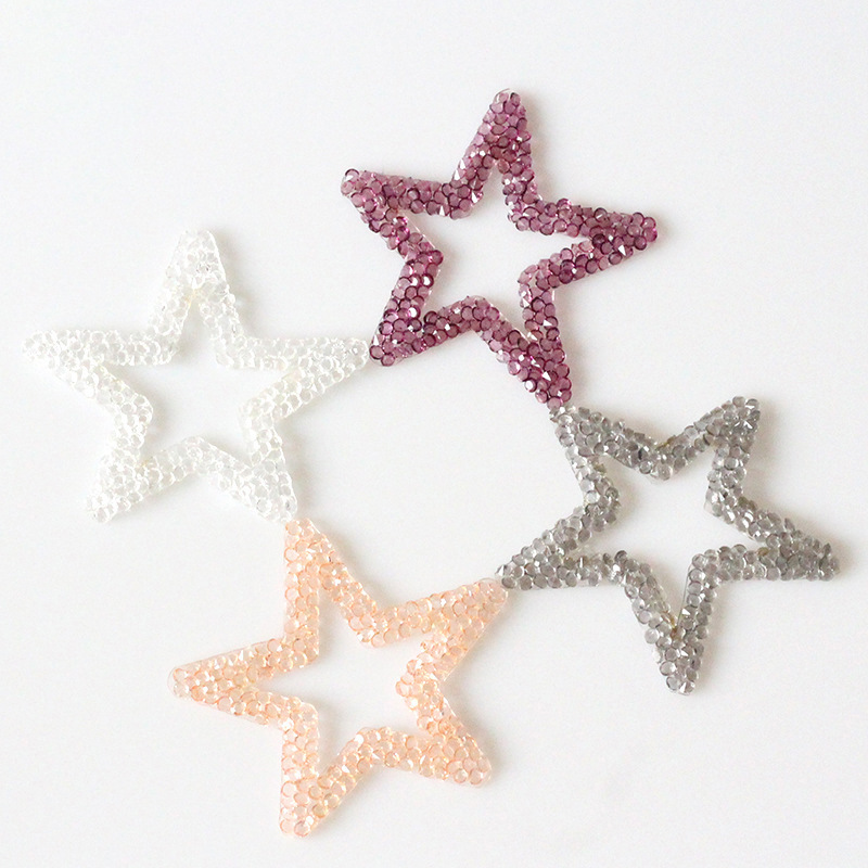专业定制五角星钻贴 环保树脂钻水钻热熔胶钻贴 服装T恤装饰辅料