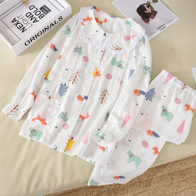 XK白い動物の人形の襟月子服