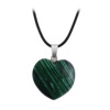 Organic carved pendant handmade, natural ore heart shaped heart-shaped, crystal necklace, accessory