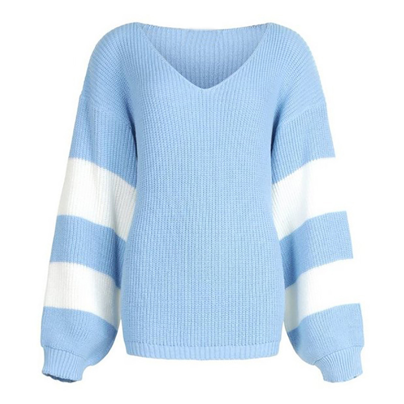 solid color lantern sleeve sweater NSLK10912