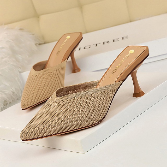 Korean version simple and versatile everyday lazy shoes high heels