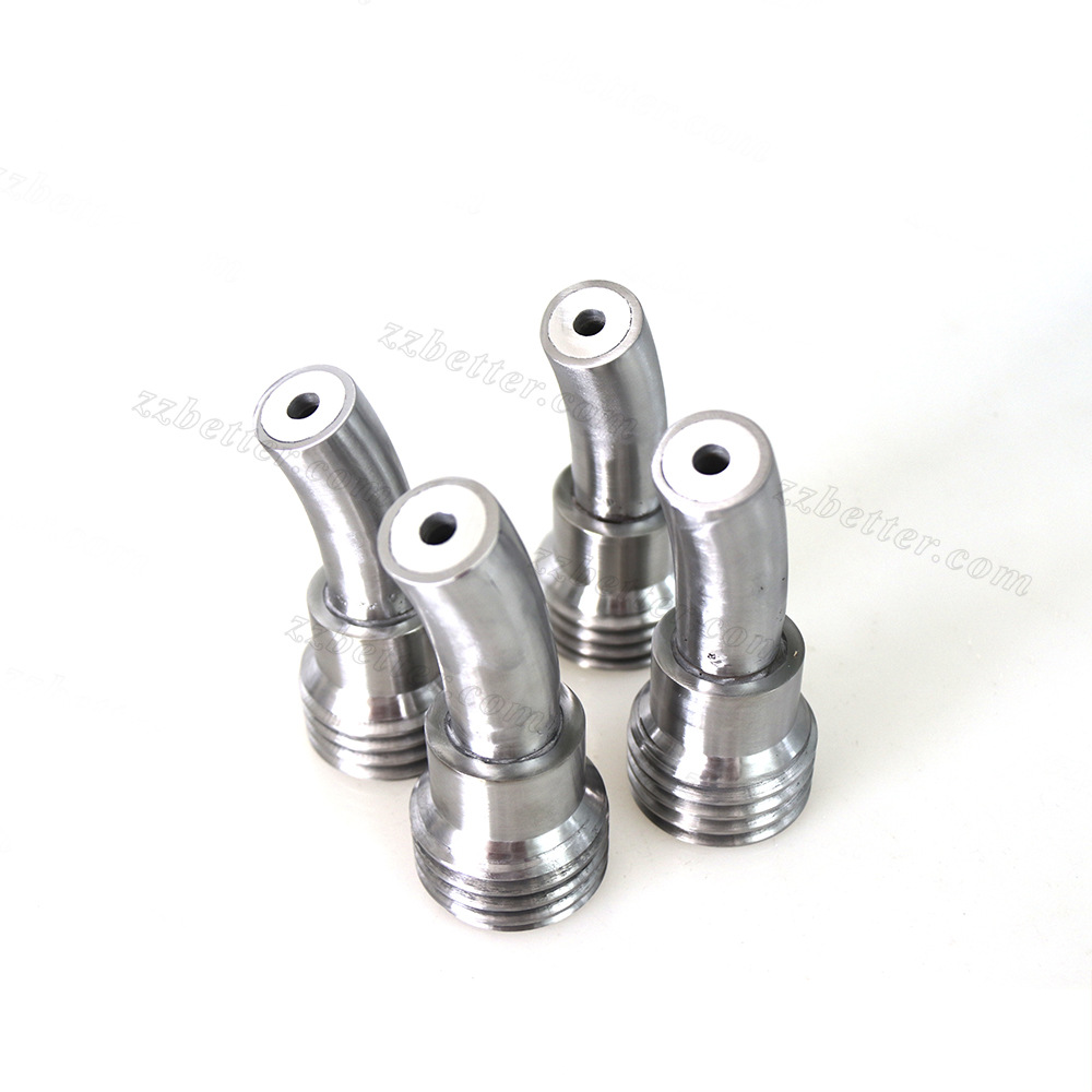 经久耐用的  粗牙 碳化硼香蕉喷嘴  带钢套和铝套