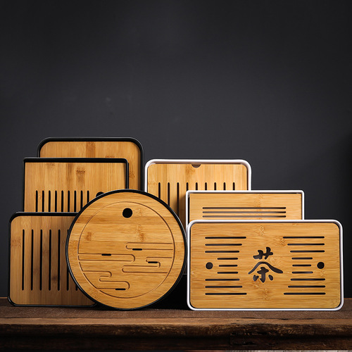 [Factory lowest price] Dry brewing tea tray melamine bamboo small tea table travel tea set hotel dry brewing tea set wholesale