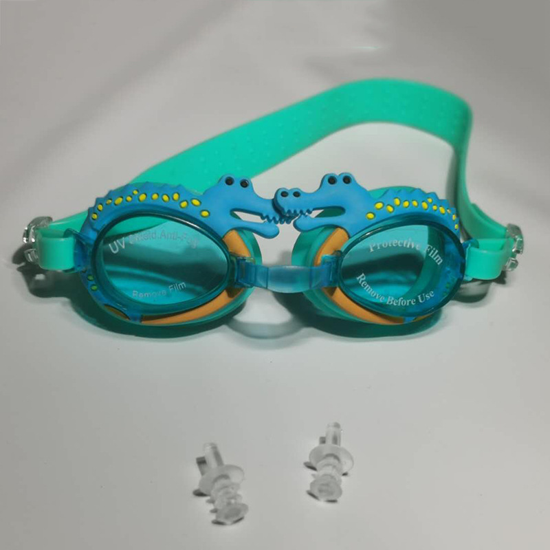 Gafas de Natación Infantiles Animadas de Policarbonato y Silicona, Ajustables y Antivaho