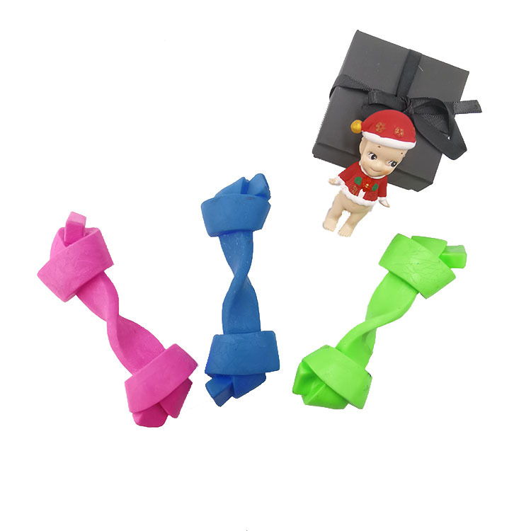 Fabricante en stock transfronterizo nuevo TPR nudo hueso perro aliviando tapado divertido molar resistente a la mordedura juguete para mascotas