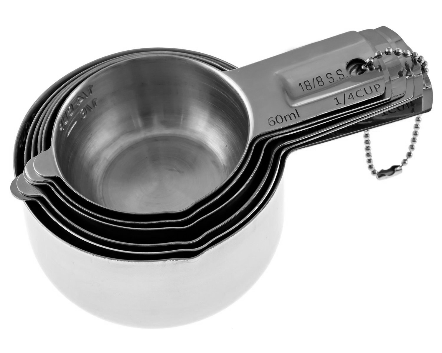 跨境厂家直销 烘焙工具 不锈钢量杯量勺 厨房小工具 量杯六件套装