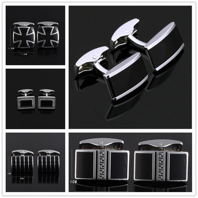 经典百搭爆款法式衬衫黑色袖钉个性珐琅袖 商务休闲婚庆节日礼物