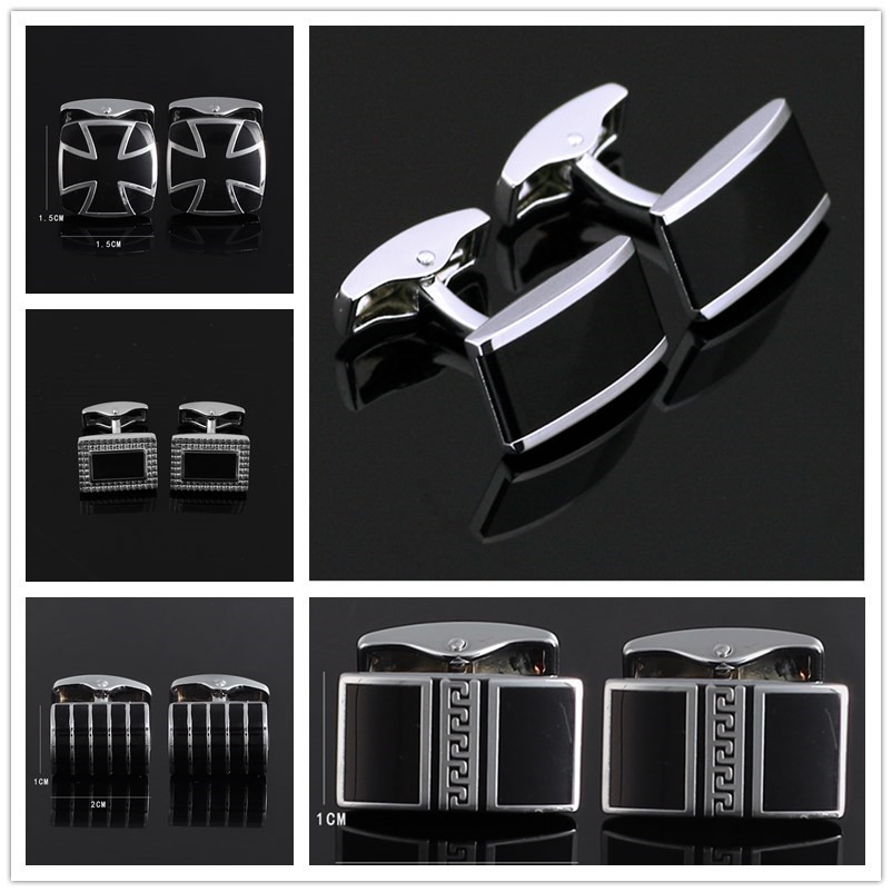 经典百搭爆款法式衬衫黑色袖钉个性珐琅袖 商务休闲婚庆节日礼物