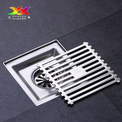 304不鏽地漏 5寸4寸3厘亮光反邊竹排防臭地漏 方形防蟲大排量地漏