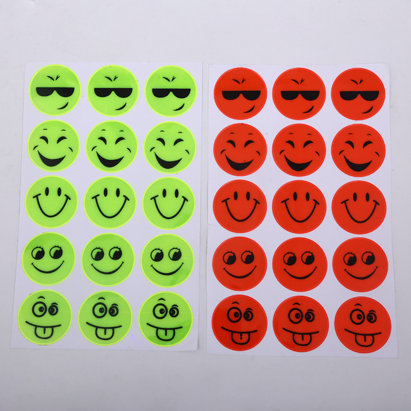 多少可选笑脸不干胶反光贴儿童夜间防护反光书包贴厂家批发