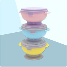 宝宝吸盘碗 婴幼儿学吃饭碗 便携式宝宝餐具 宝宝便携式辅食餐盒