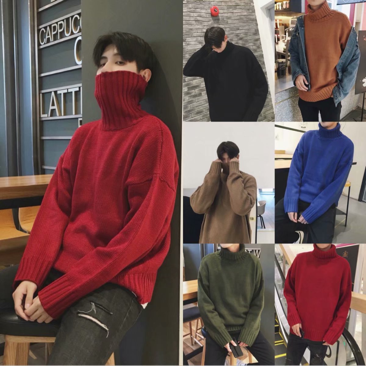 New Hong Kong style solid color sweater...