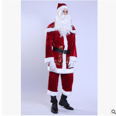 Ropa de Navidad de manga larga europea y americana nueva ropa de Santa Claus engrosada ropa de rendimiento de fiesta para adultos