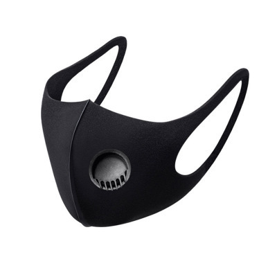 海绵口罩呼吸阀口罩 防尘防雾霾可水洗 黑色双层呼吸阀门明星口罩|ru