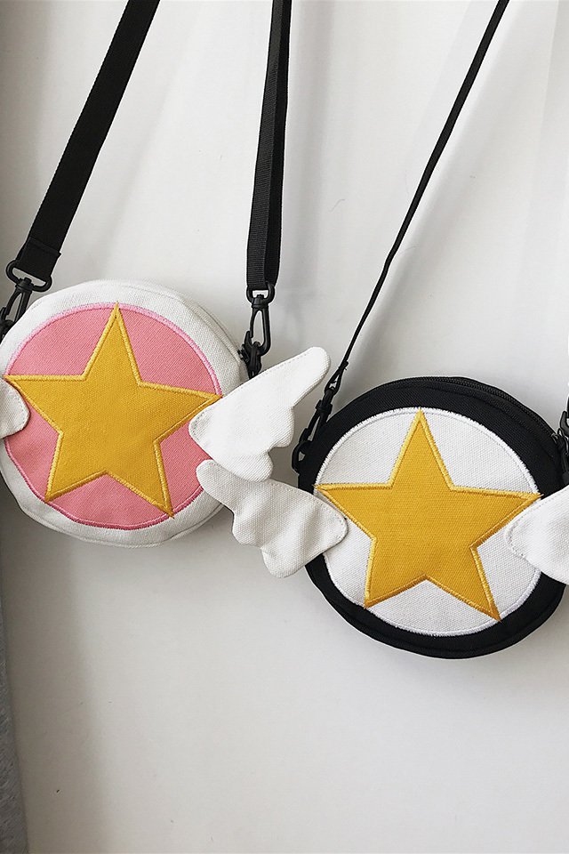 Japanese Fashion New   Cute Cartoon Magic Sakura Canvas Shoulder Bag Girl Cute Funny Purse  Wholesale display picture 123