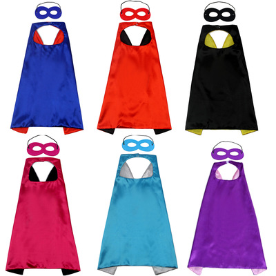 Halloween children Cape cloak superman Cape hero double-deck Cape costume goods in stock customized LOGO