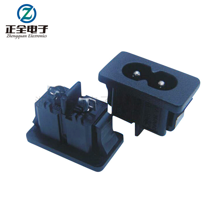 正全AC电源插座AC-009字尾插座 高品质耐高温全铜八字插座