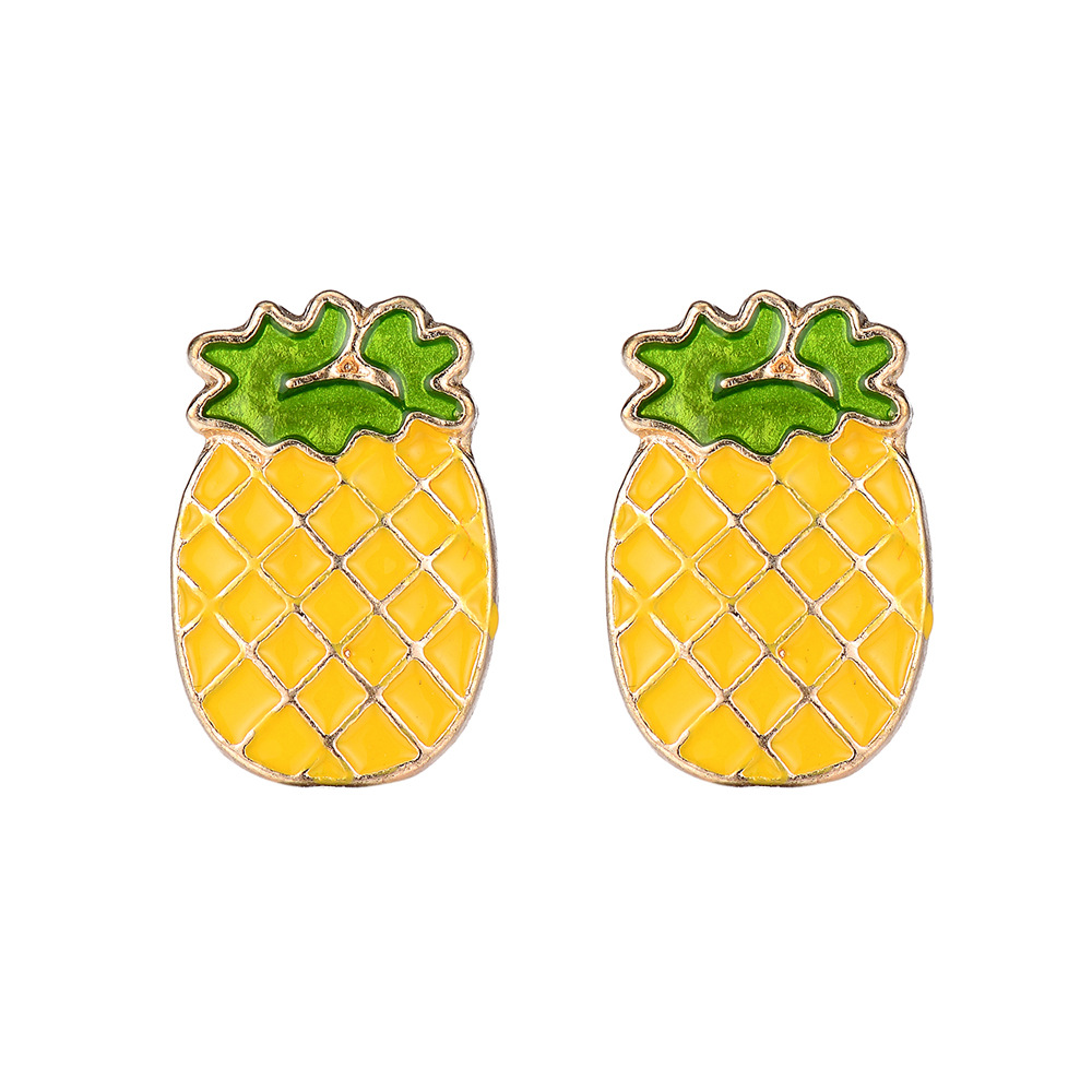 Alloy Dripping Fruit Pineapple Earrings display picture 8