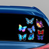 Cartoon realistic sticker with butterfly, modified transport, decorations, new collection, leaves no glue