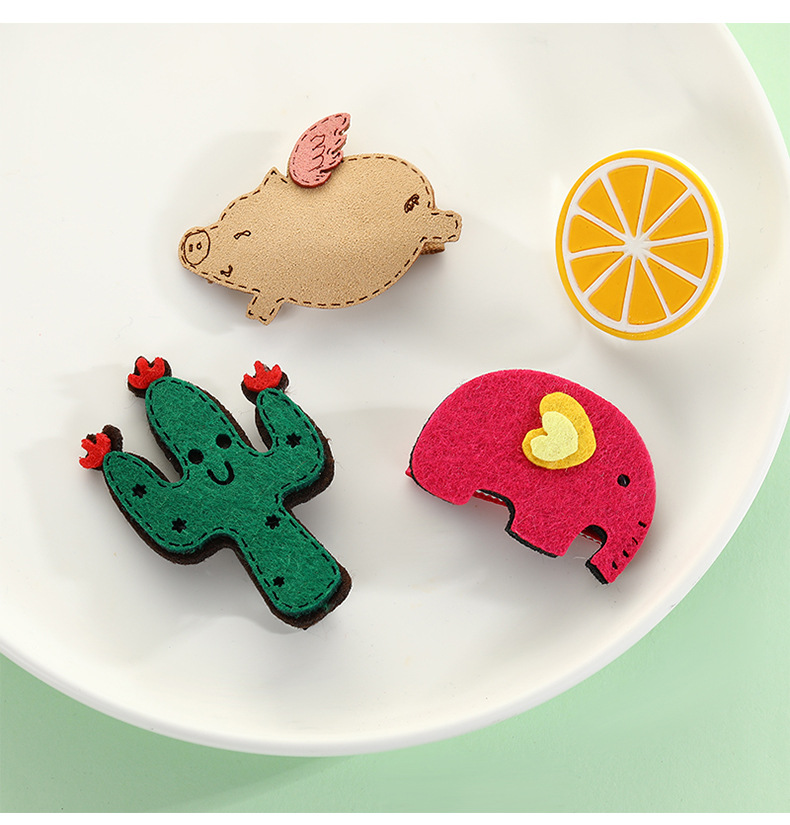 Factory direct supply of Korean version simple, fashionable and cute fruit hair clips, eco-friendly resin children's straight clips, BB clips wholesale detail image 12