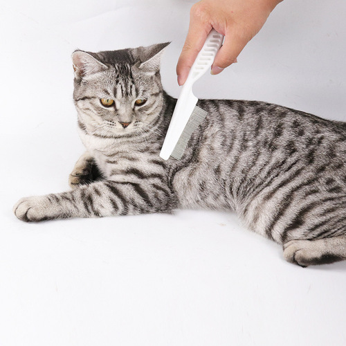 Pet Supplies Amazon New Flea Comb Large Pet Grooming Brush Dealing with Shedding Dense Straight Teeth Cat Brush