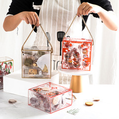 Transparent snowflake packaging box, high-end portable nougat cookies, candy gift baking packaging bag gift box