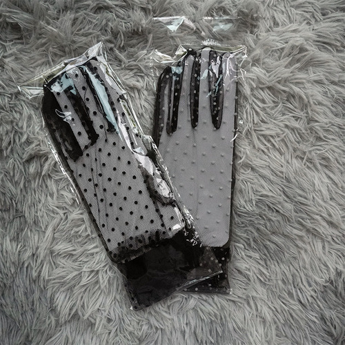 Summer Gloves Lace Sun Protection Gloves Spotted Cycling Clothing Short Thin Mesh Lace Wedding Gloves