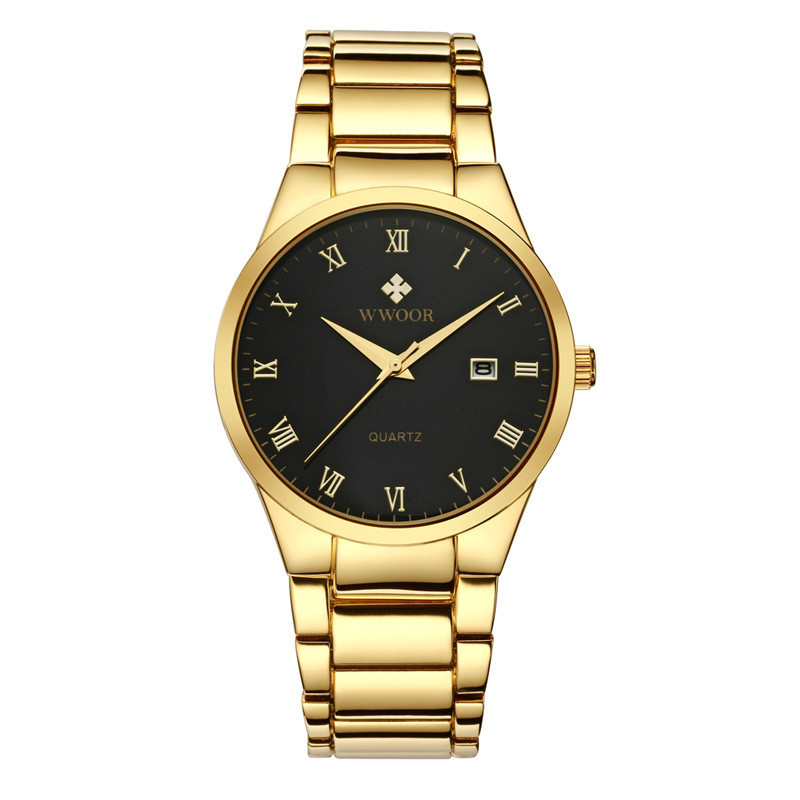 WWOOR con amor de los nuevos hombres de negocios reloj de cuarzo calendario impermeable reloj redondo cabeza casual Bowl Watch 8830