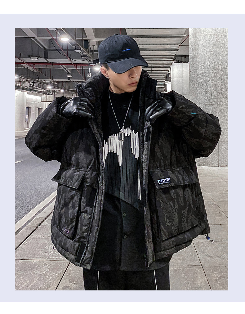 Herren Pufferjacke Mit Buchstabenprint Wintermantel Für Männer_voghion.com