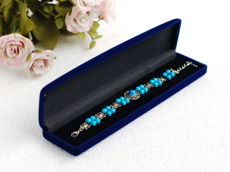 长条形手链笔盒  长链植绒盒