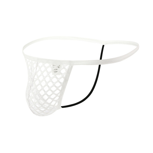 Manufacturer wholesale butt exposed men's underwear large mesh sexy thin belt pants U convex fishnet low waist singlet pants Amazon