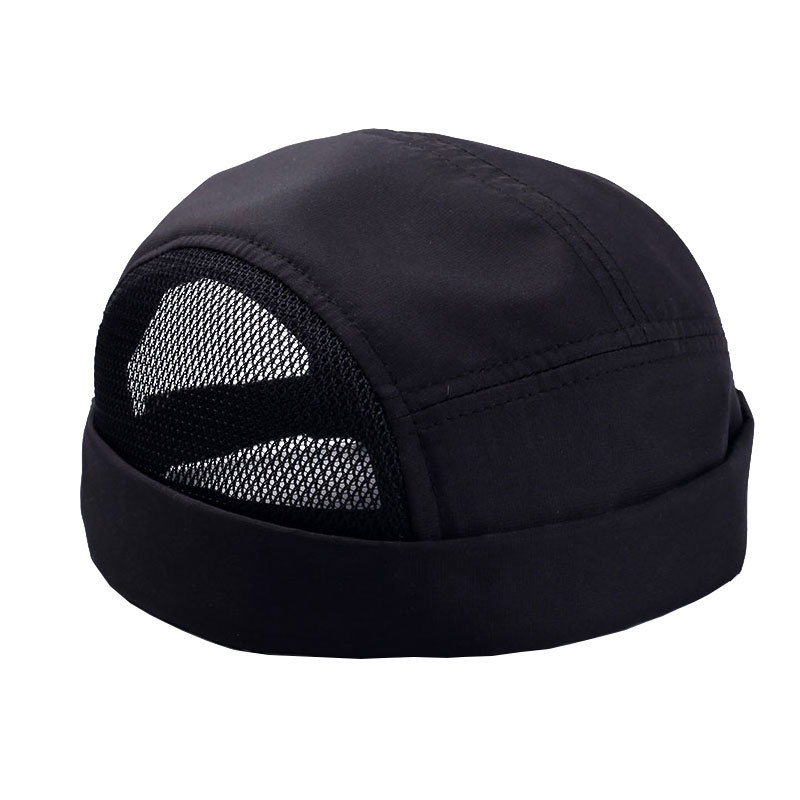 Hat Men's Brimless Melon Skin Hat Summer Yuppie Landlord Hat Women's Thin Trendy Brand Quick-Drying Hat Men's Ultra-Thin Breathable Retro