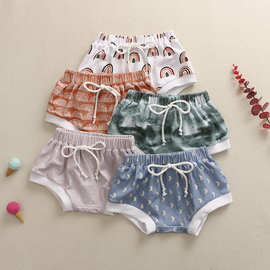 ins风夏休闲中腰外贸可爱棉通用PP裤短夏季三角裤 外贸童裤