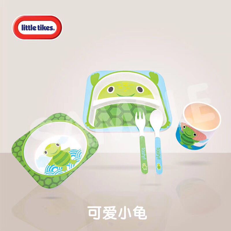 Tektronix little tikes baby baby bamboo fiber plate set gift tableware