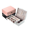high-grade PU style simple and easy fresh double-deck Jewelry box Jewelry box Jewellery Jewelry storage box Gift box