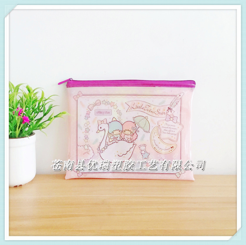 卡通pvc文具笔袋 透明PVC考试铅笔袋 PVC办公资料档案